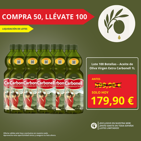 Lote Aceite de Oliva Virgen Extra 1L – Compra 50, Llévate 100